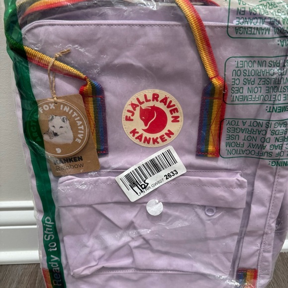 Fjallraven Kanken Pastel Lavender Rainbow Pattern Backpack - Picture 3 of 6